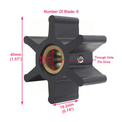 Inboard Marine Water Pump Flexible Impeller for Jabsco (4528-0003)