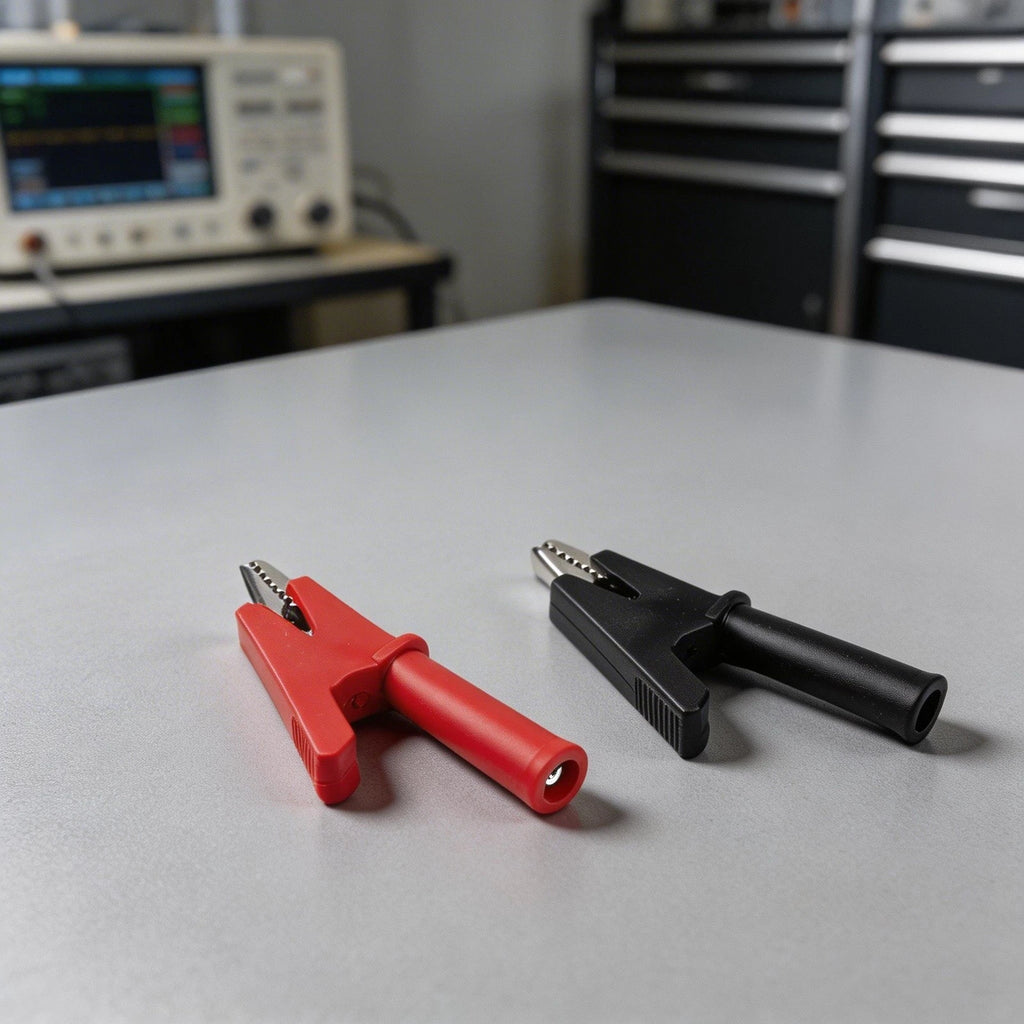 Copper Crocodile Clips Test Clips Pair with 4mm Banana Socket for Multimeter