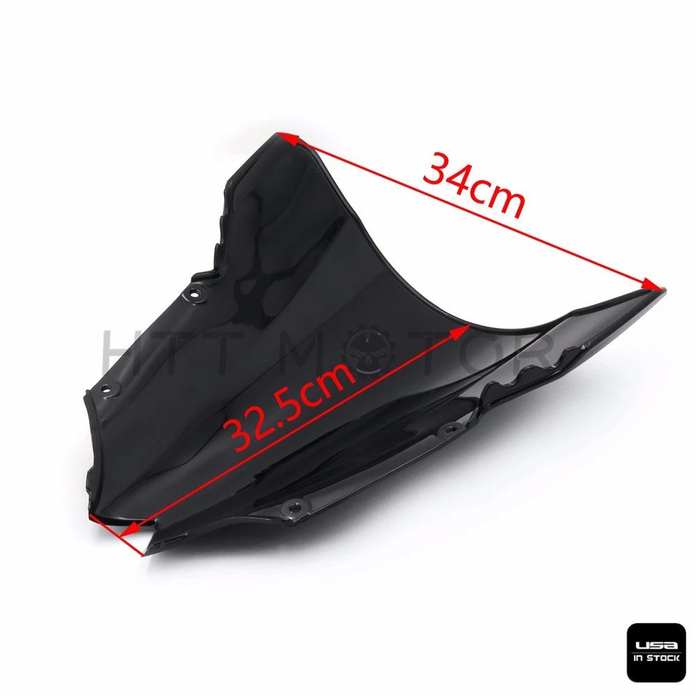 Double Bubble Windshield for Yamaha YZF R6 600 (2008–2016) Black