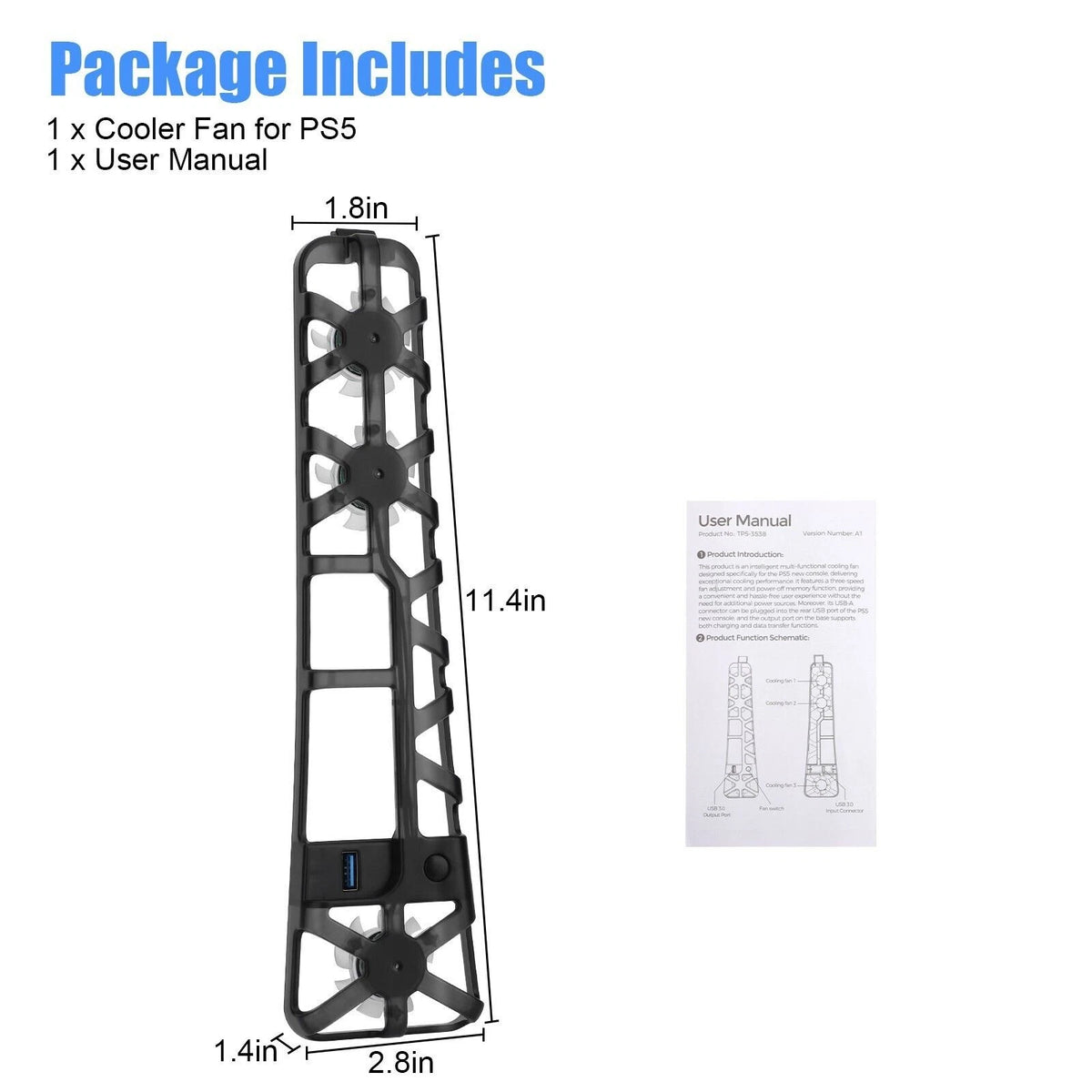 Cooling Fan for PS5 Slim Disc/Digital Console (2020–2023)