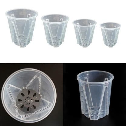 Transparent Plastic Flower Pot for Orchid Planting