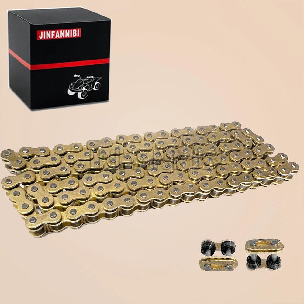 Gold 420 X-Ring Chain 120 Links with Master Link for Motorcycle