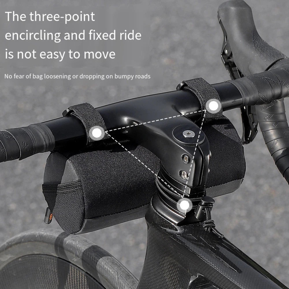 Cylindrical Front Bike Bag with Reflective Material for Night Visibility