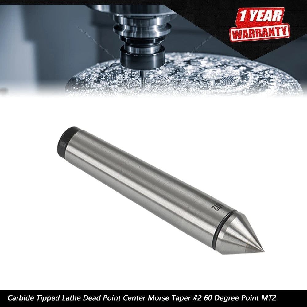 MT2 Carbide Tipped 60 Degree Lathe Dead Point Center Morse Taper #2