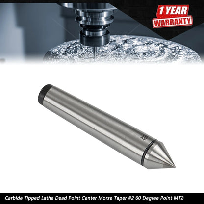 MT2 Carbide Tipped 60 Degree Lathe Dead Point Center Morse Taper #2