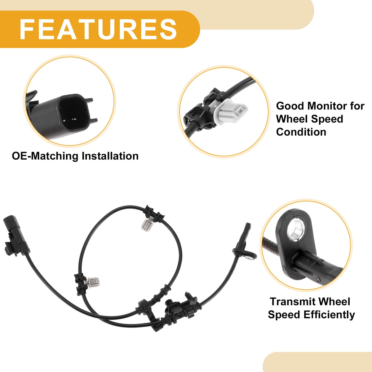 ABS Wheel Speed Sensor No. 22995267 for Cadillac XT5 (2017–2019) Rear