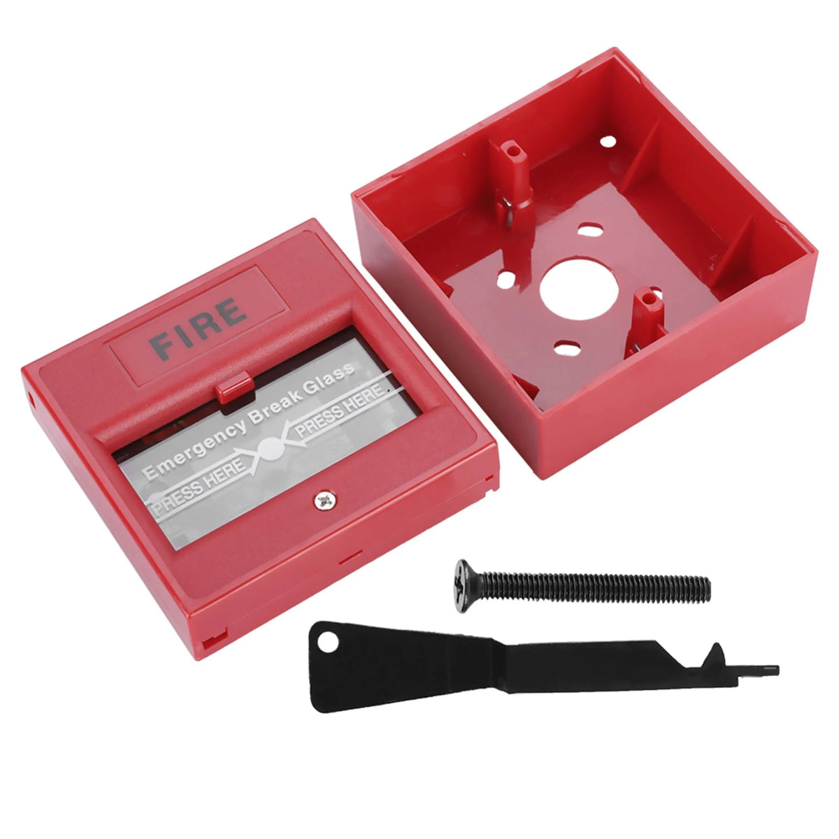 Emergency Button Glass Exit Switch Kit for Fire Alarm Systems (24-220VDC)
