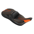 Driver Passenger Seat for Harley Electra Road Glide (1997–2007) Black Orange