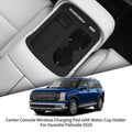 For Hyundai Palisade 2026 Wireless Charging Mat and Cup Holder Storage