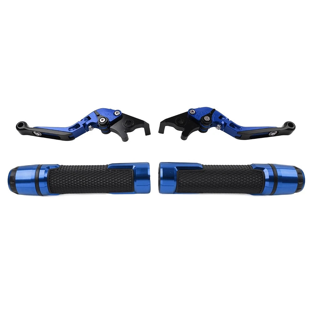 Blue Extendable Brake Clutch Levers Handlebar Grips Sets For BMW F650GS 02-07