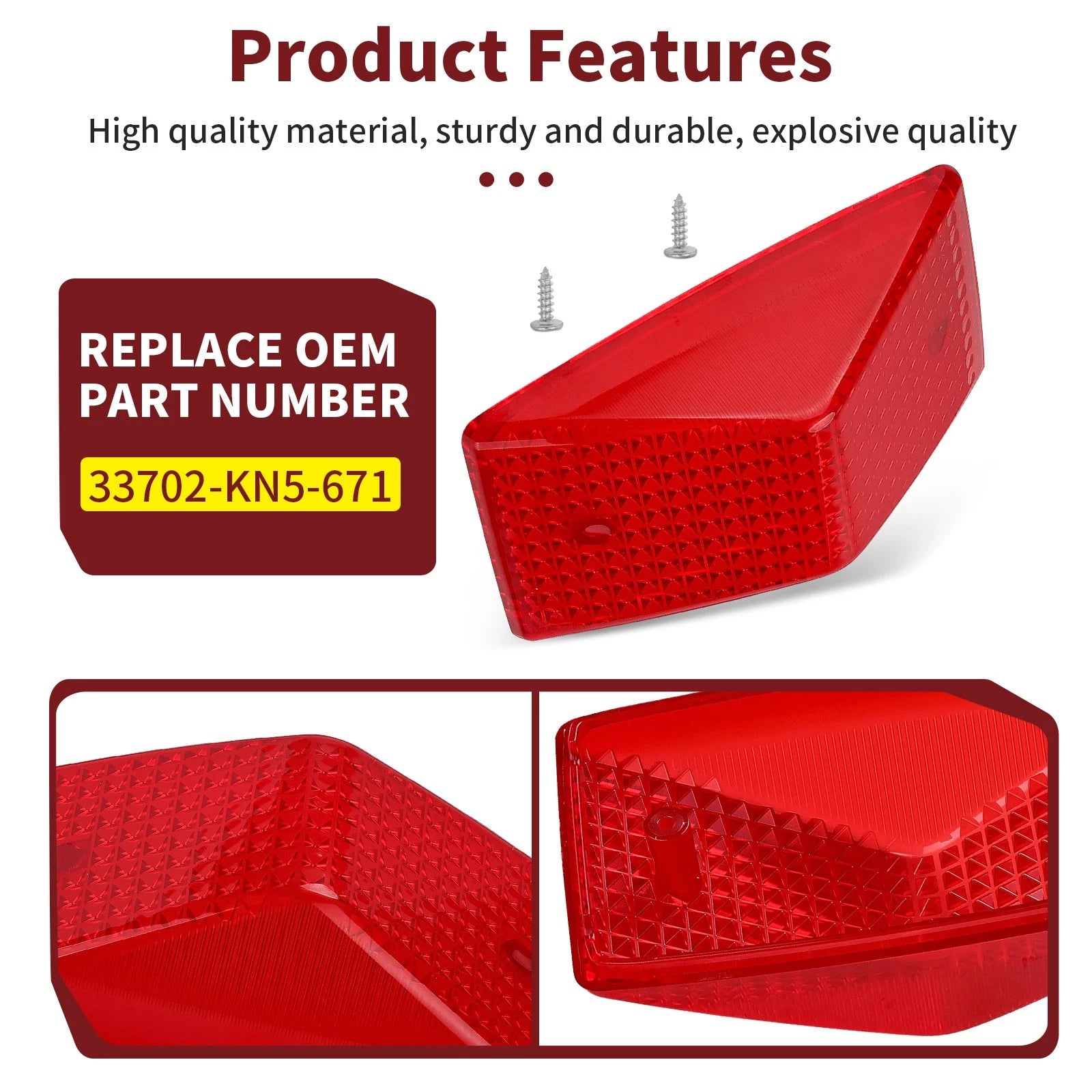 Rear Brake Tail Light Lens with Screw for Honda XR250R XR600R (1986–2000)