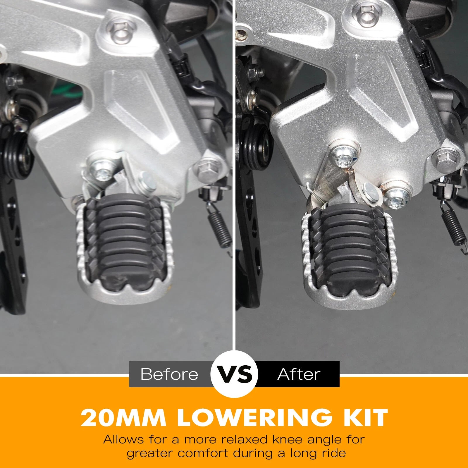 Pair Footpeg Lowering Bracket Drop for Yamaha Tenere 700 (2019–2024)
