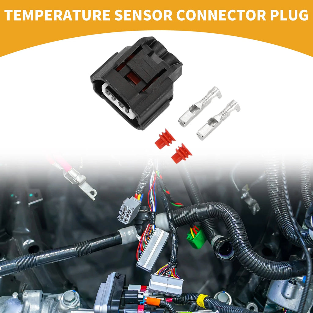 2 Pin Temperature Sensor Connector Plug for Toyota 1 Set Plastic Black (2007–2018)