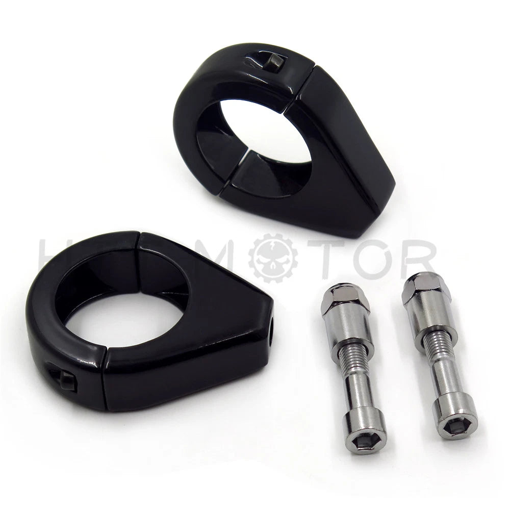 Fork Turn Signal Indicator Light Relocation Bracket Clamps for Harley