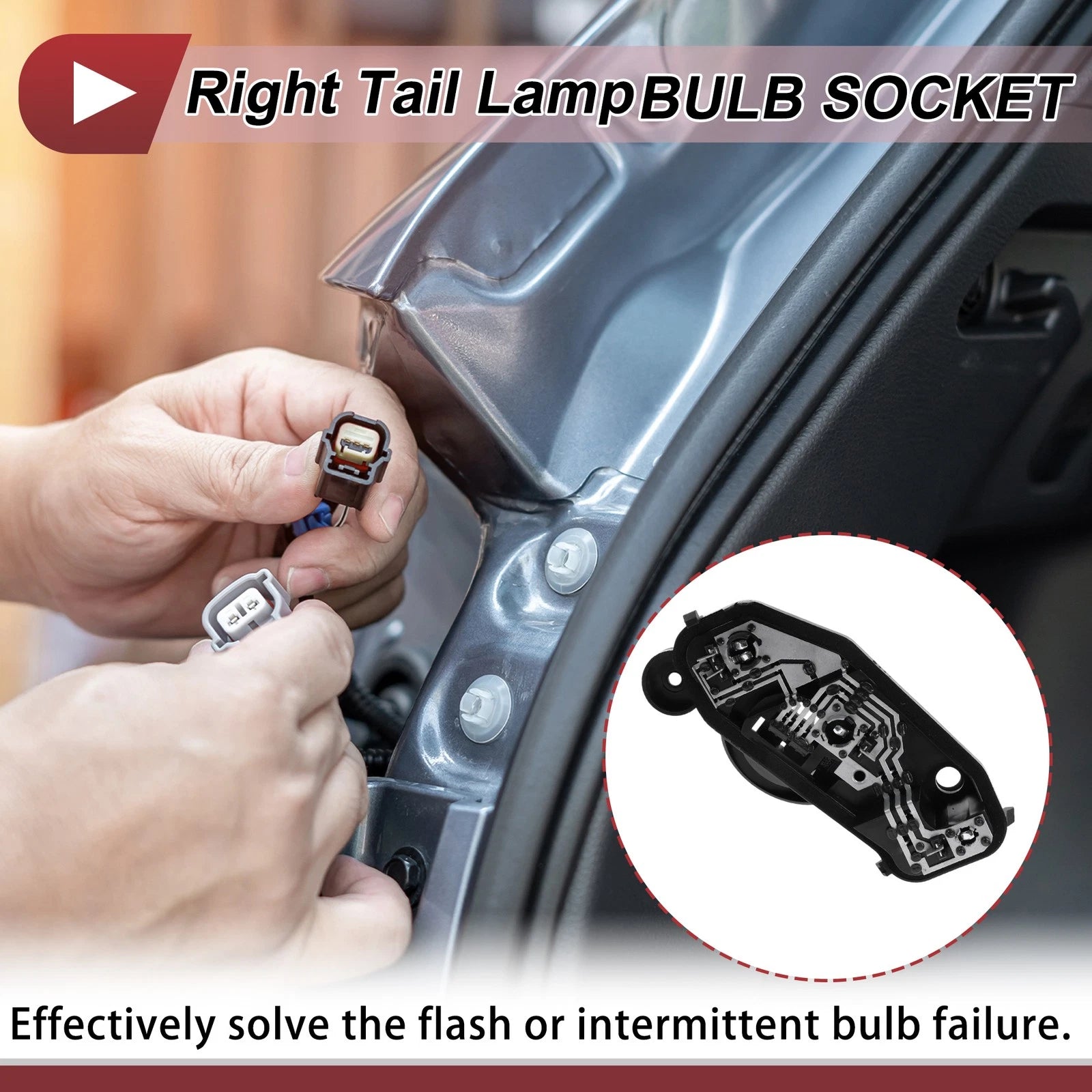 1 Pc Right Tail Light Socket for Citroen C5 (2010–2013) Lamp Bulb Connector