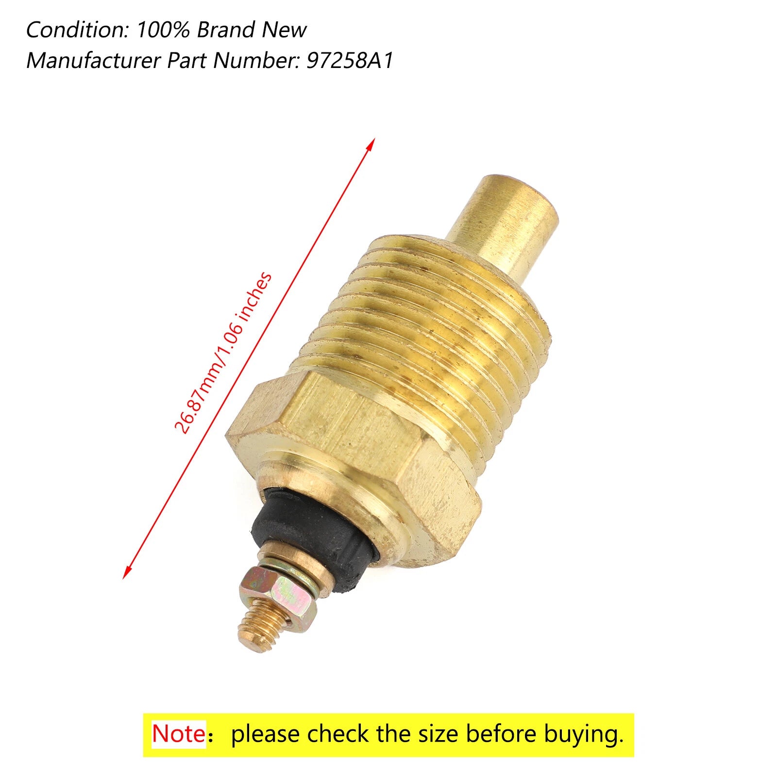1/2" Temperature Sender Sensor for Mercruiser V6 V8 (4.3–8.2)