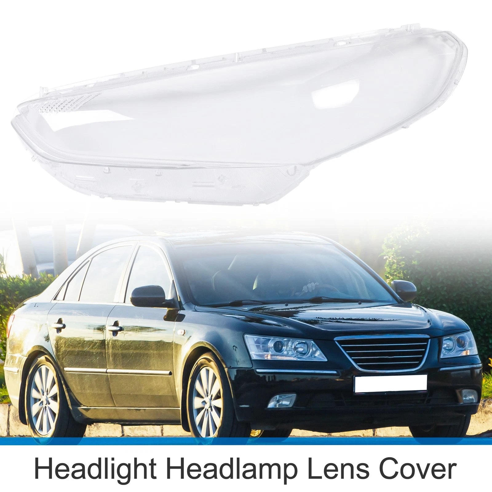 Headlight Lens Cover Front Left Replacement for Hyundai Sonata (2018–2019)