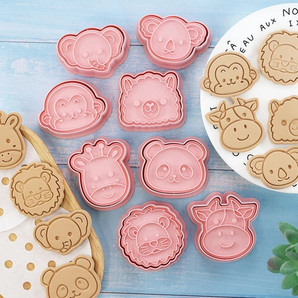 8 Piece Animal Shaped Cookie Molds for Baking - PP Food Safe Tools