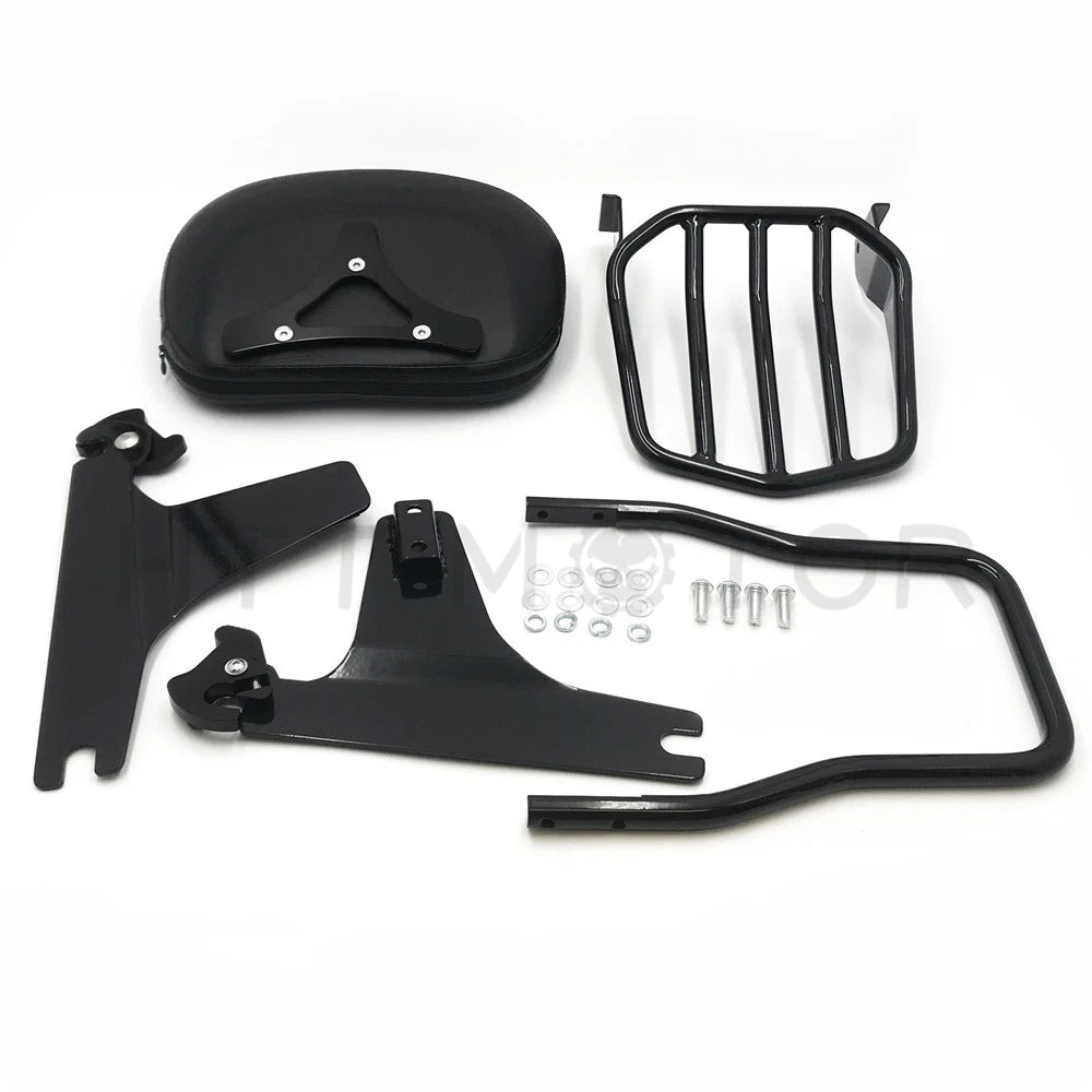 Sissy Bar Passenger Backrest Luggage Rack for Harley Softail FXST (2000–2023)