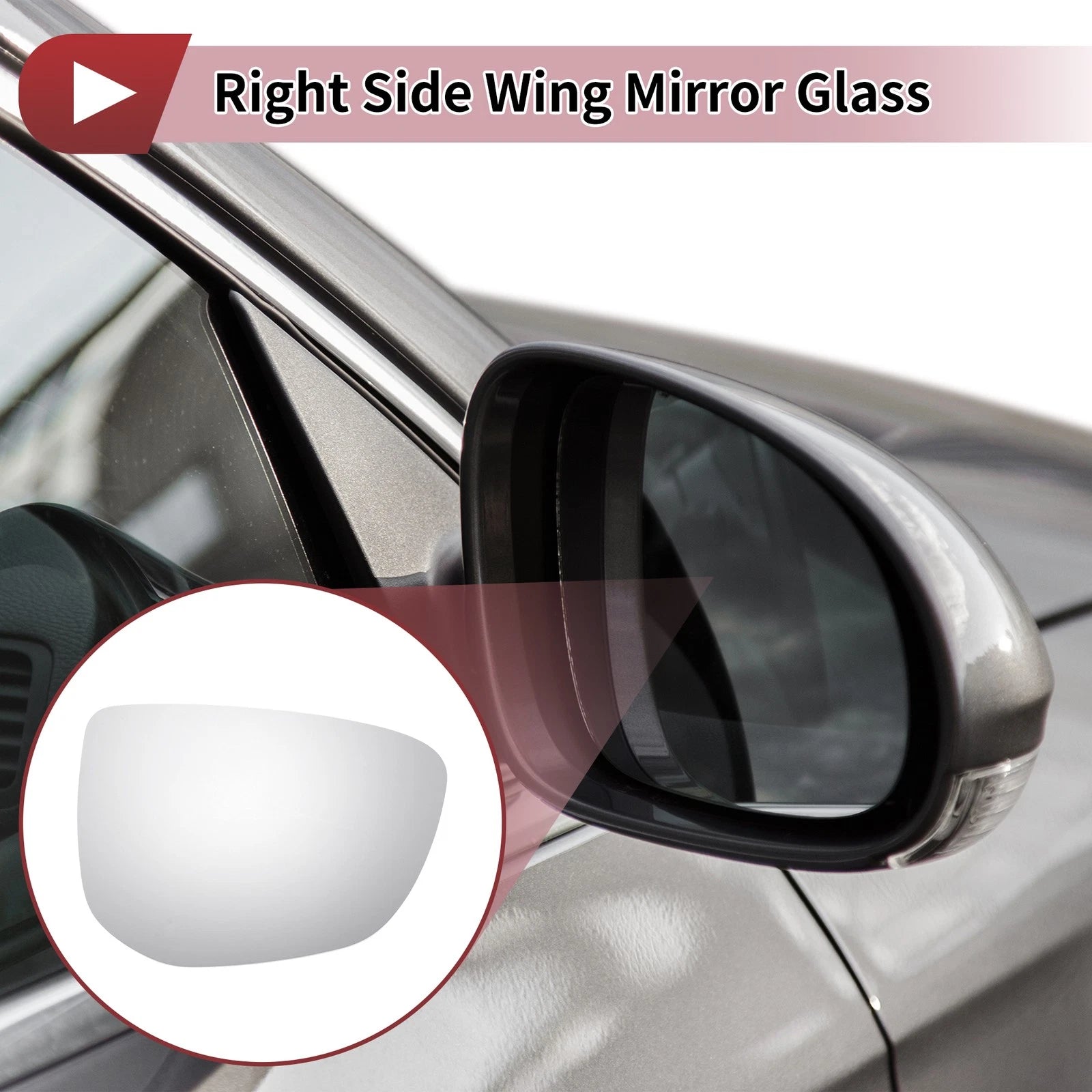 Right Side Wing Mirror Glass for Citroen C4 Cactus (2014–2018)