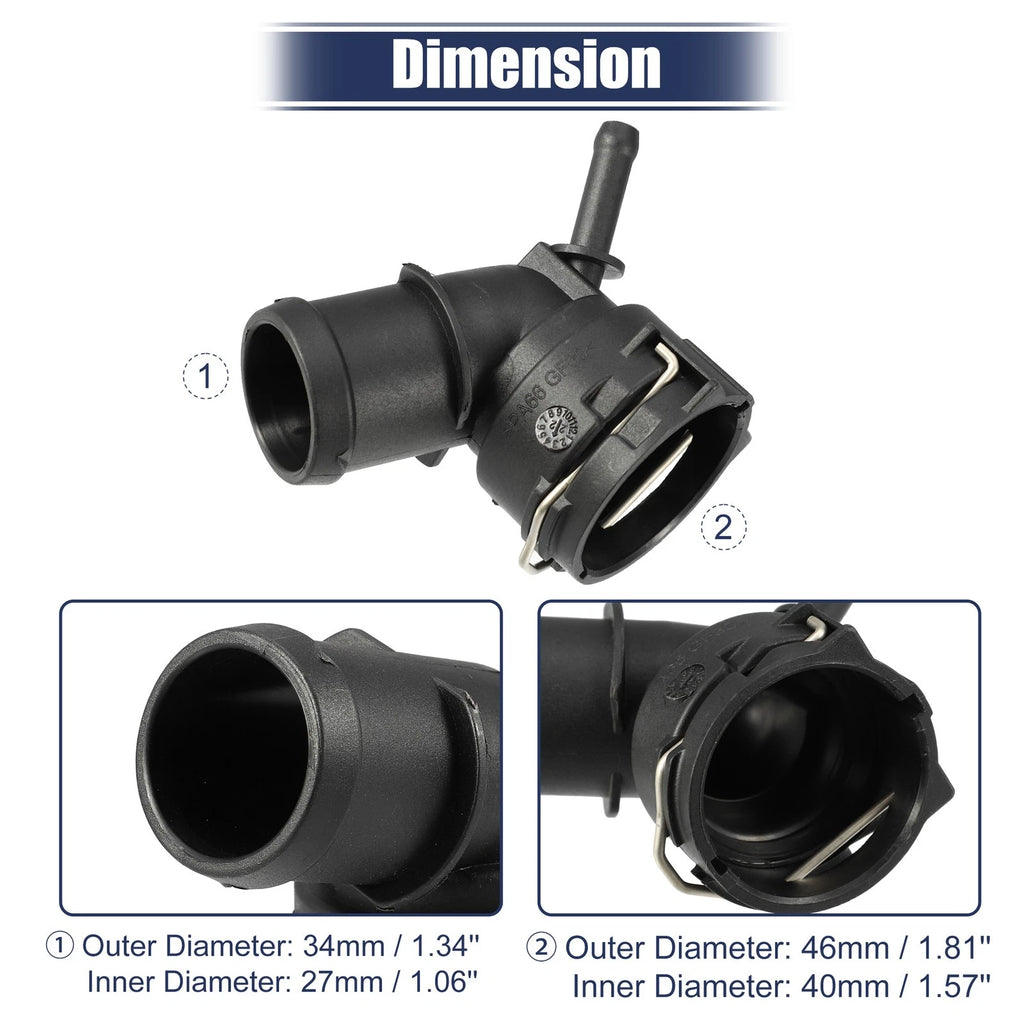 Radiator Coolant Hose Flange Connector Replacement for Audi A3 2.0L (2015–2020)