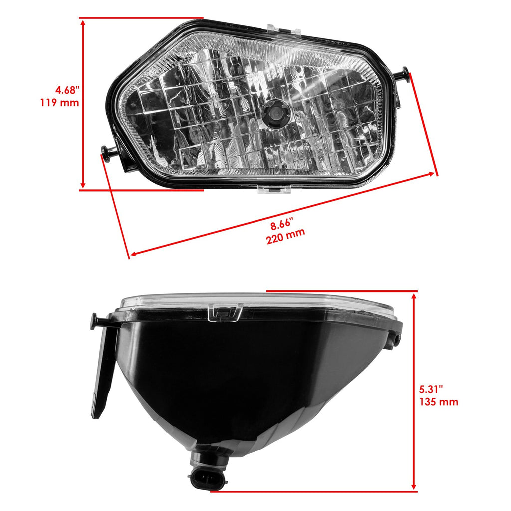 Front Right Headlight Replacement with Bulb for Polaris Sportsman 850 (2016–2022)