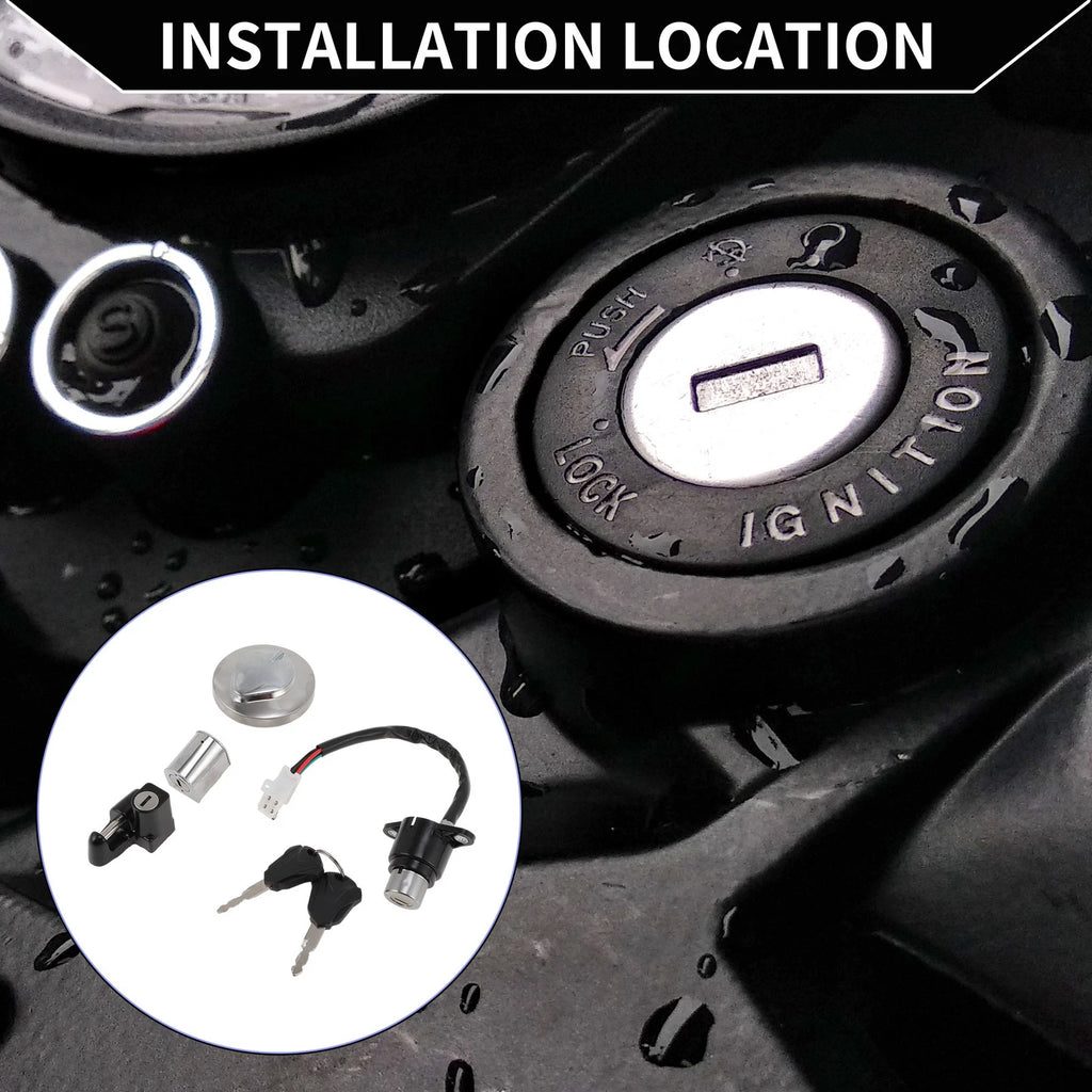 Ignition Key Switch Ignition Switch Lock Set for Honda Rebel (1985–2015)