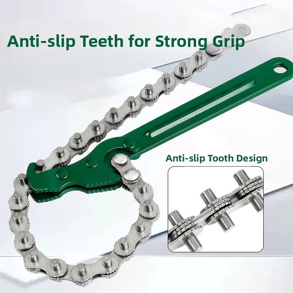 Chain Filter Wrench Tool for Oil Filter Removal 9 Inch or 12 Inch