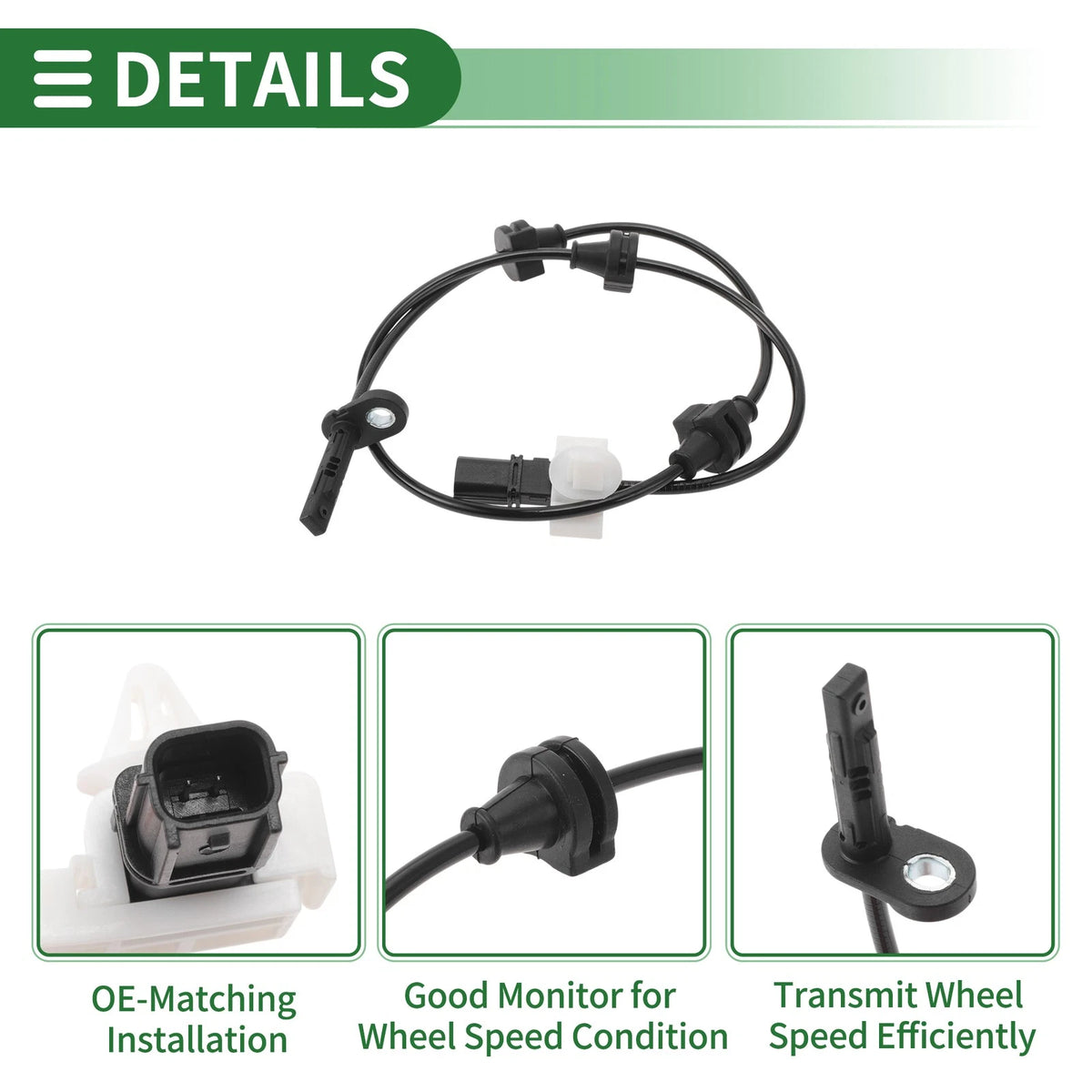 ABS Wheel Speed Sensor No. 57470TZ5A02 for Acura MDX (2014–2018) Rear Right