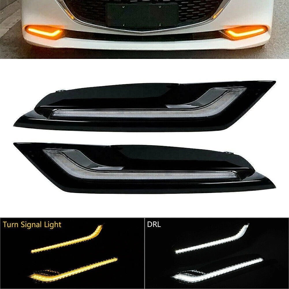 2X LED Front Bumper DRL Fog Lamp for Mazda 3 Axela (2019–2020)