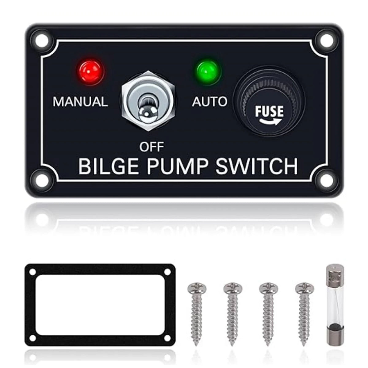 Bilge Pump Switch Panel for 12V DC (Rocker Toggle, Fuse 5A)