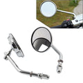 Chrome Round Retro Rearview Side Mirrors for Harley Davidson (8mm)