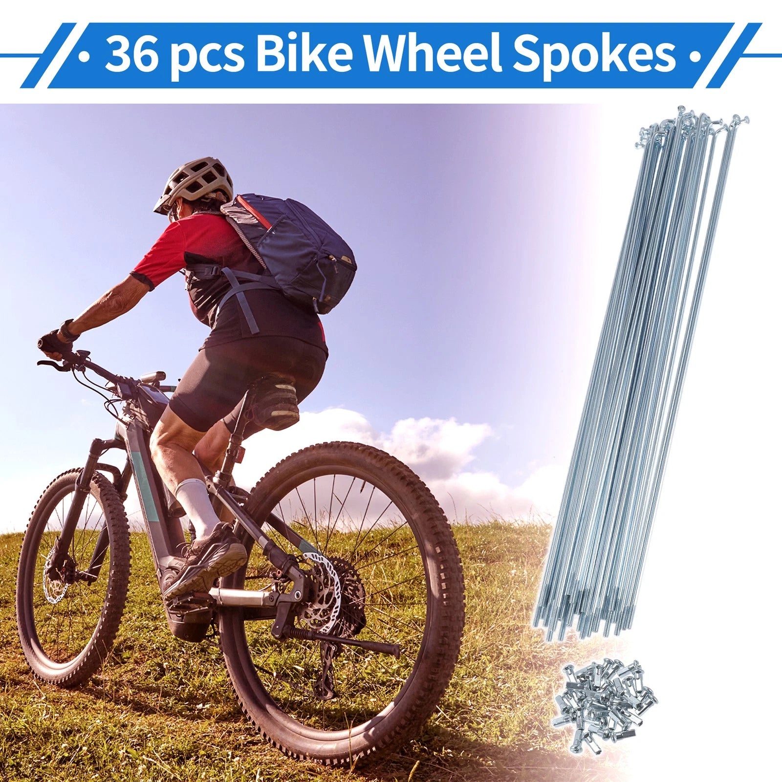 Bicycle Spokes Nipple Set 12G 272mm Carbon Steel Galvanized Universal