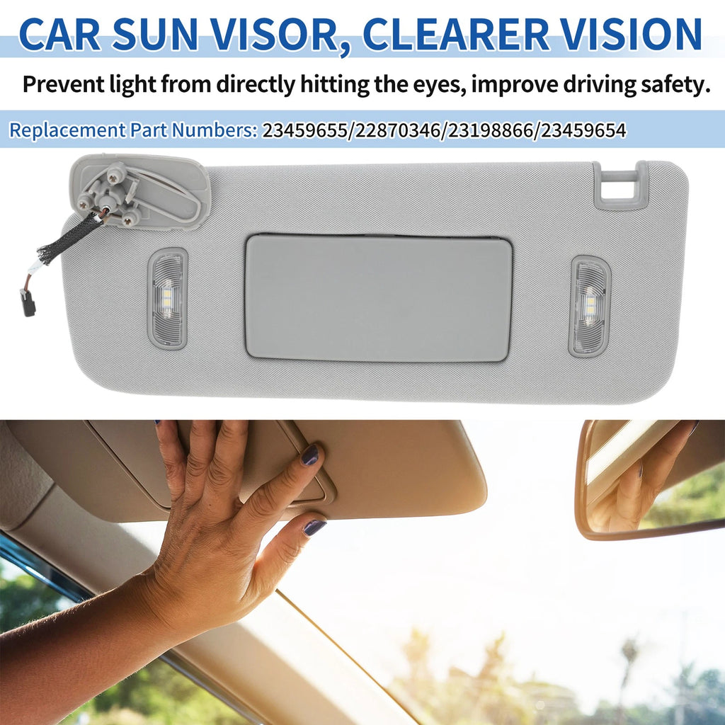 Left Side Sun Visor Replacement for Chevrolet Silverado 1500 2015-2018 Gray
