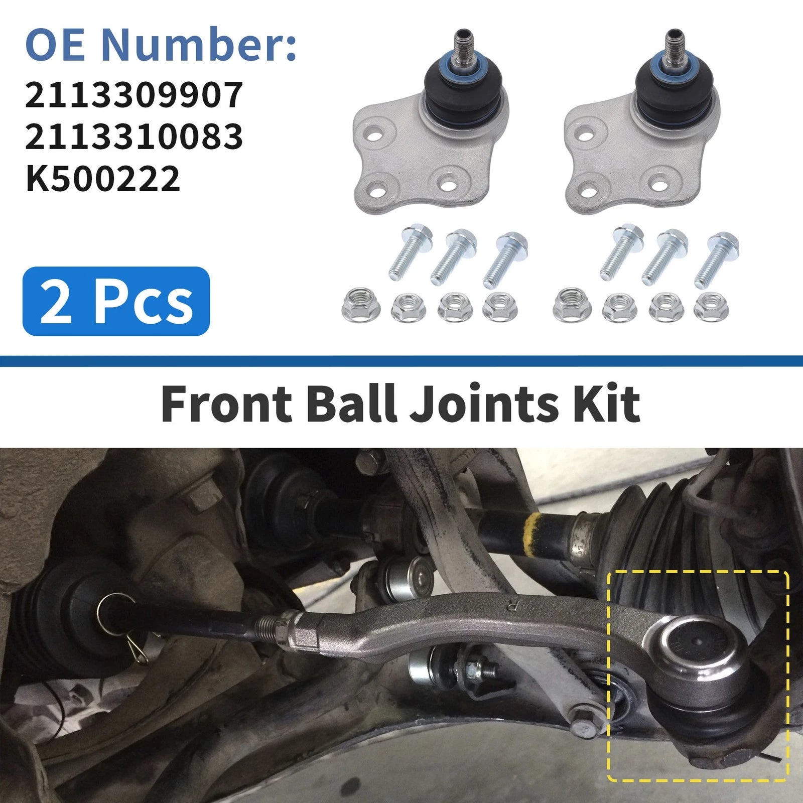 2 Pcs Front Upper Ball Joints Replacement for Mercedes-Benz E-Class (2002–2009)