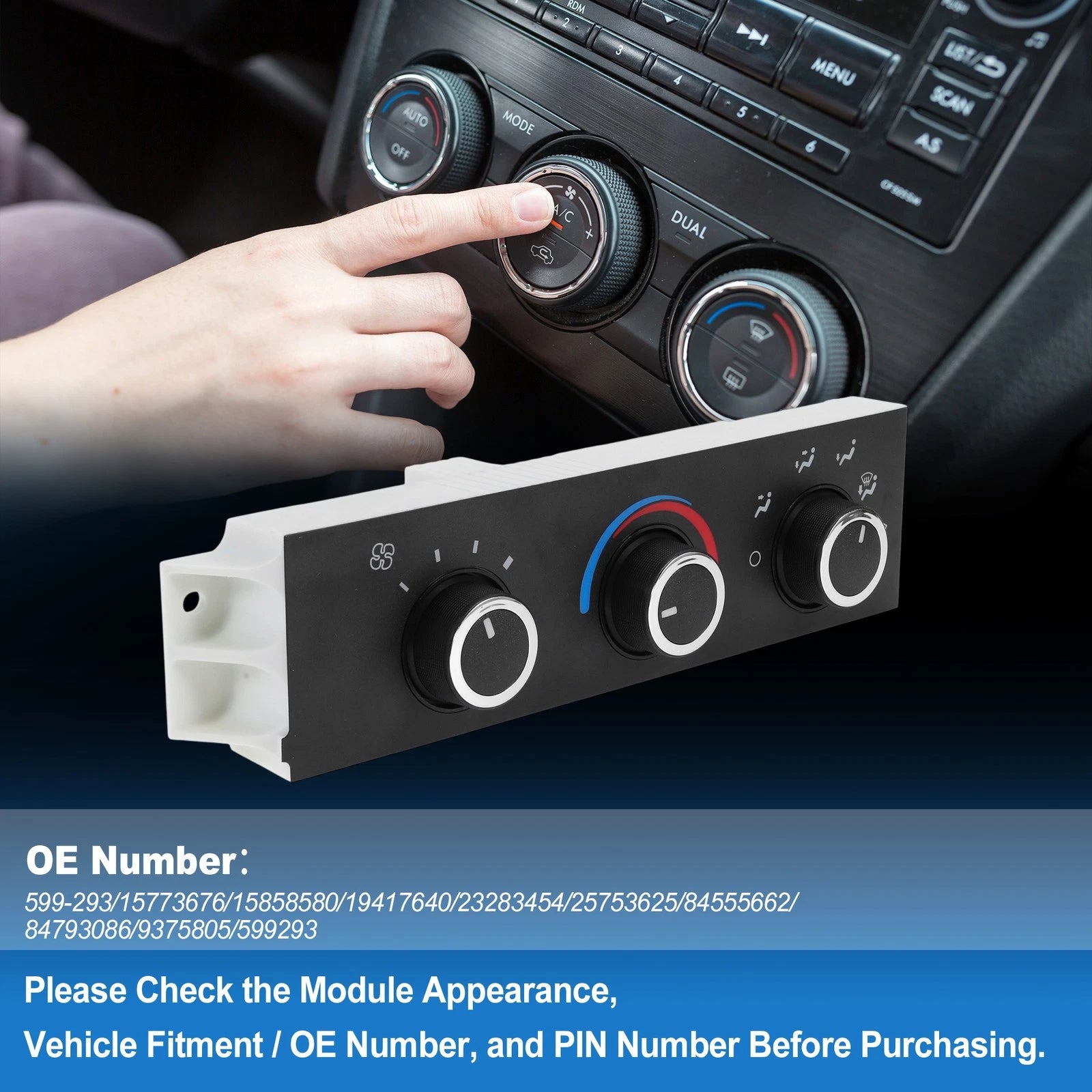 A/C Heater Climate Control Switch Module Panel for Chevrolet Express (2003–2025)