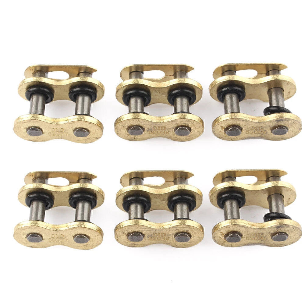 Set of 6 Metal O-Ring Connecting Chain Master Links for Motorcycle ATV