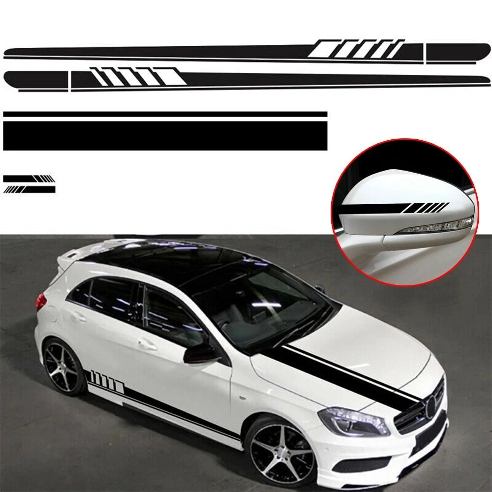 Decals Car Stickers for (2010–2023) - Black Stripe Set