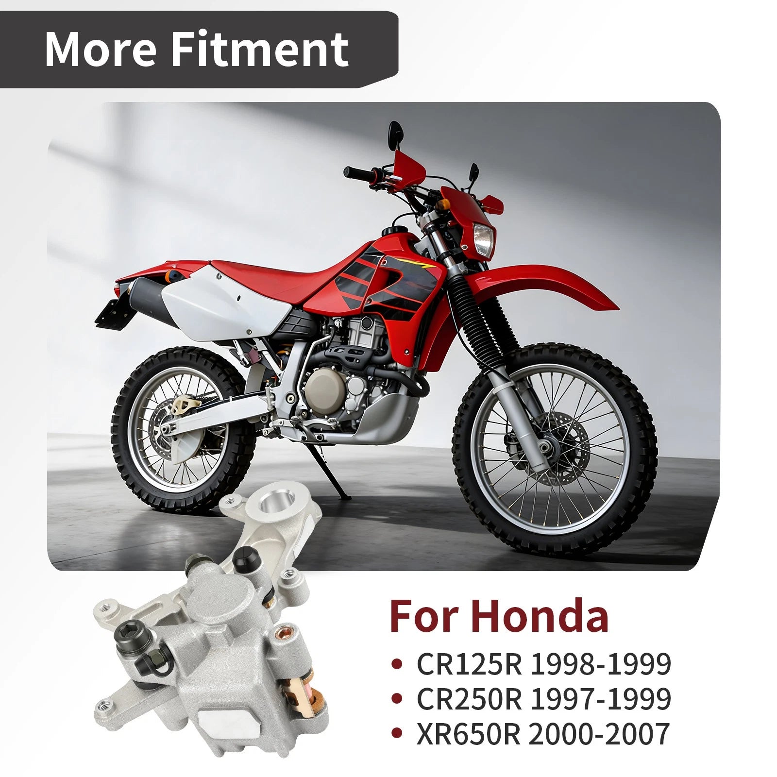 Rear Brake Caliper & Pads for Honda CR125R CR250R XR650R (1997–2007) 43150-KZ3-B01