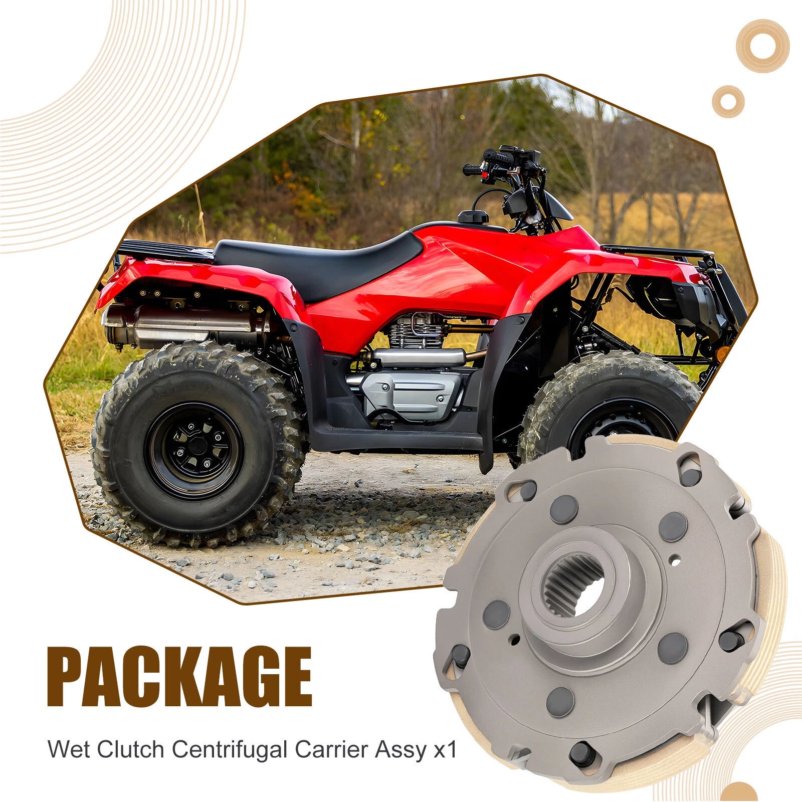 Wet Clutch Centrifugal Carrier for Honda FourTrax 300 TRX300 TRX300FW (1988–2000)