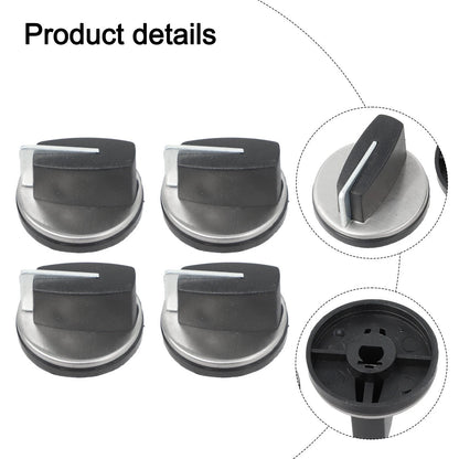 Replacement Gas Stove Knobs in Black and Silver for