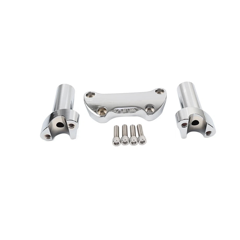 3.5" Straight Handlebar Riser & Top Clamp Chrome for Harley Dyna (2006–2023)