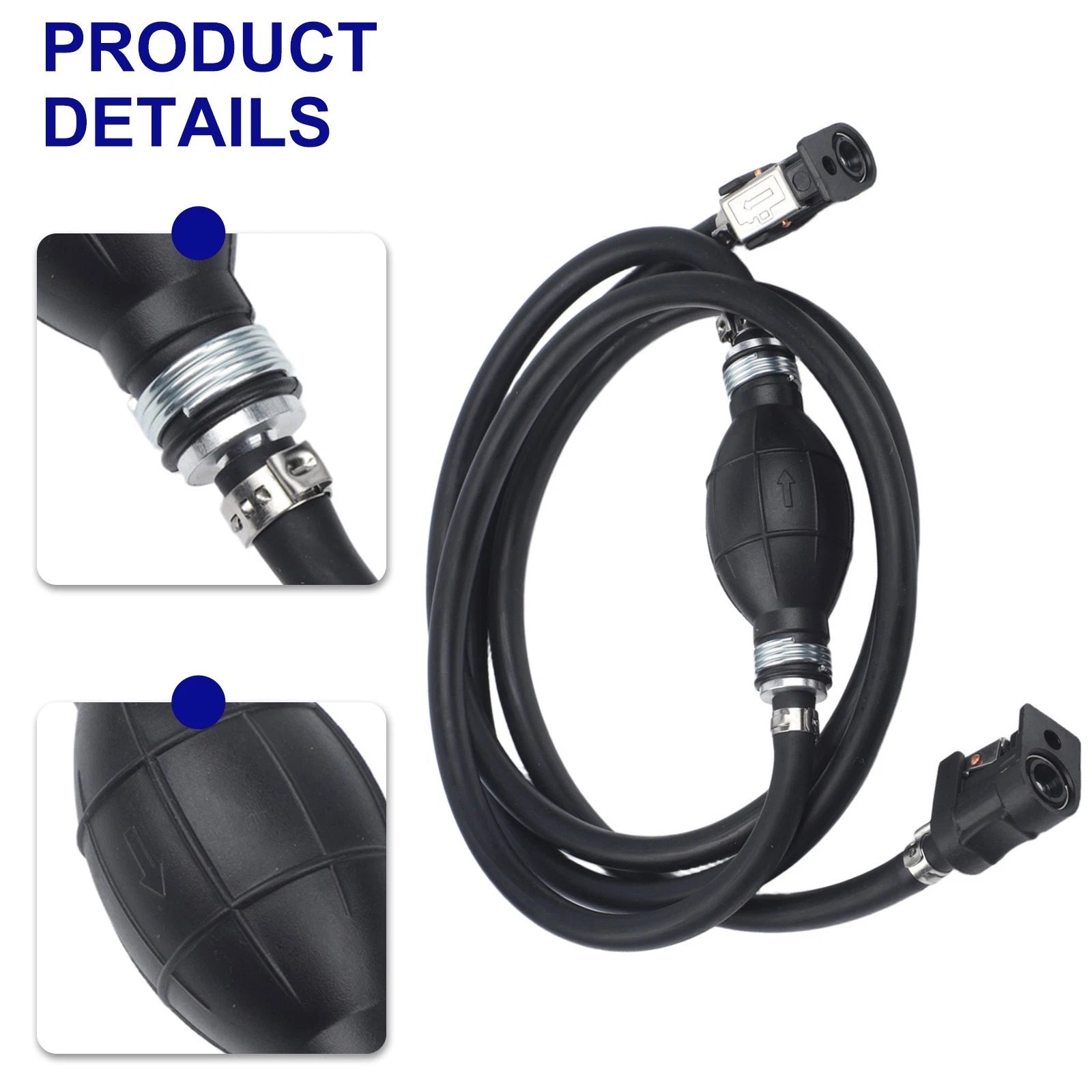 2m Fuel Line Assembly for Marine Applications (Rubber Nylon)