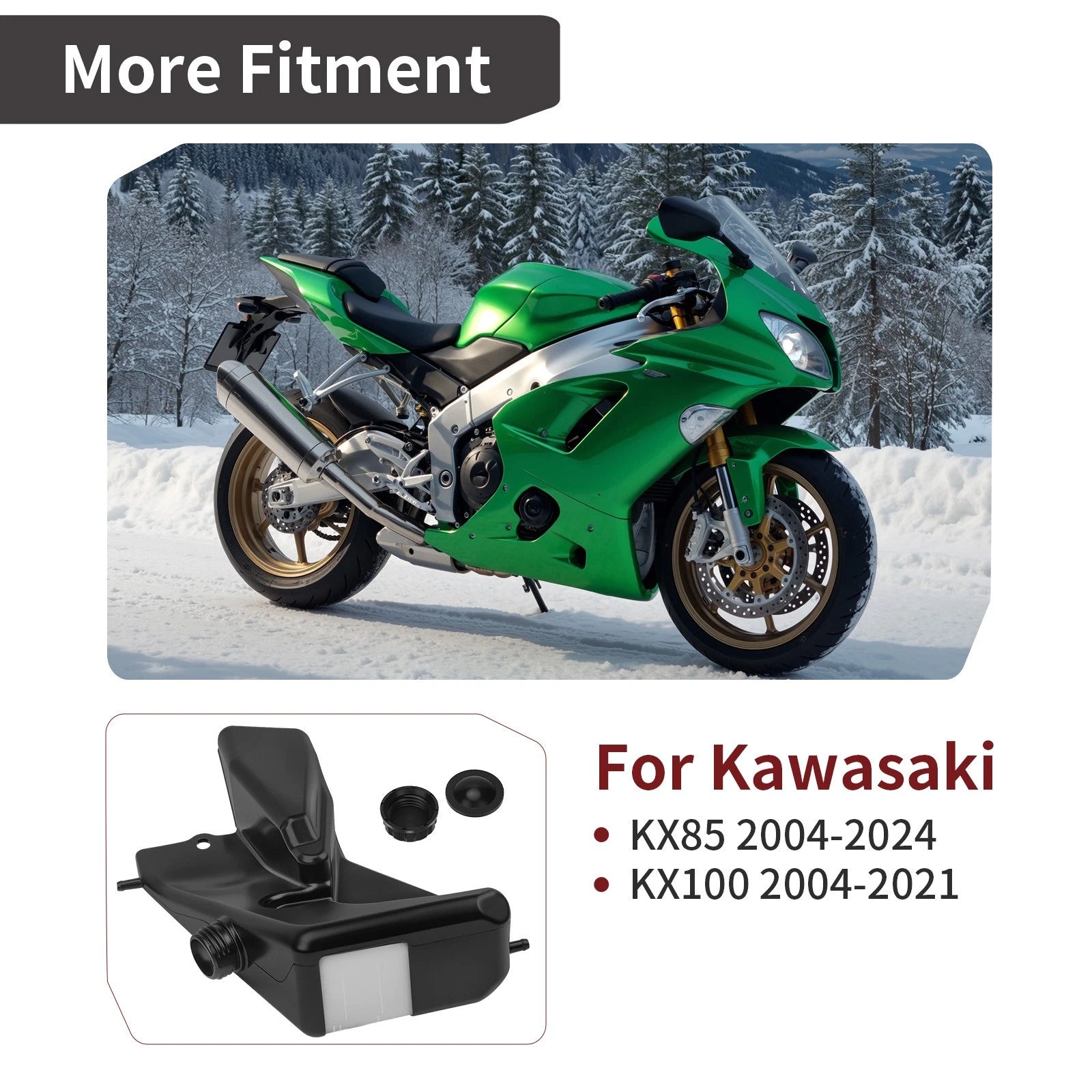 Coolant Reservoir w/ Cover for Kawasaki ZX-9R (1998–2003) 430781160 430780014