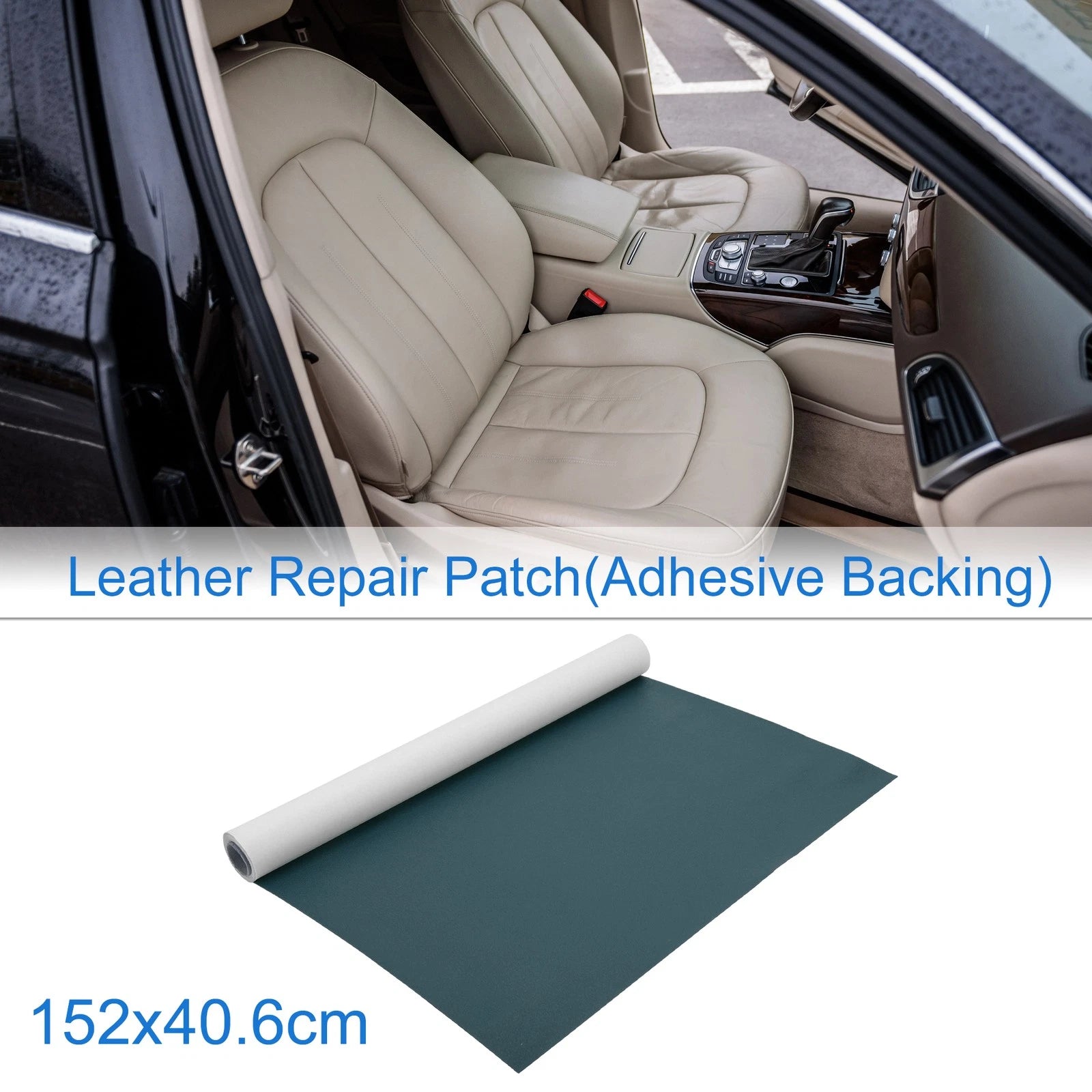 60"x16" Self Adhesive Leather Repair Patch for Car Seat Sofa (Deep Blue)
