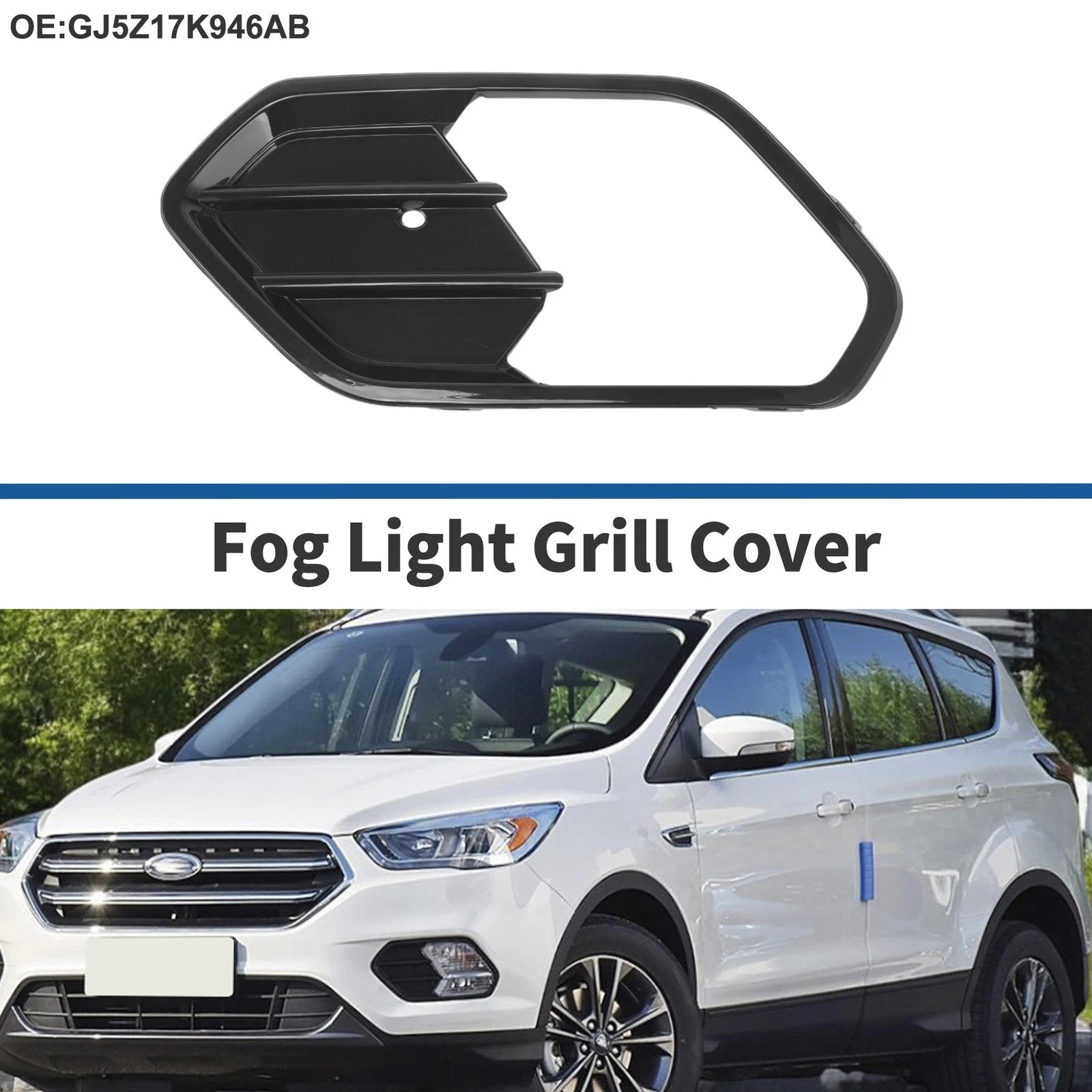Front Left Fog Light Grill for Ford Escape (2017–2019) Replacement