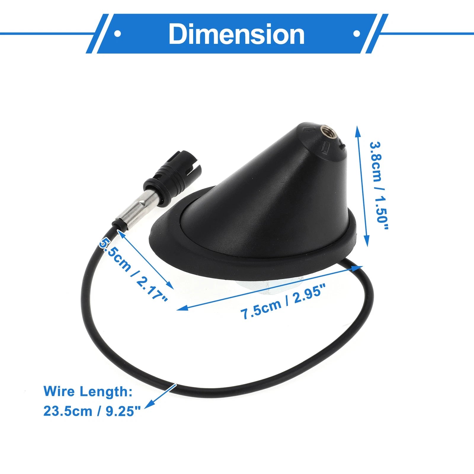 Antenna Base for Fiat 500, Panda (2012) - Black