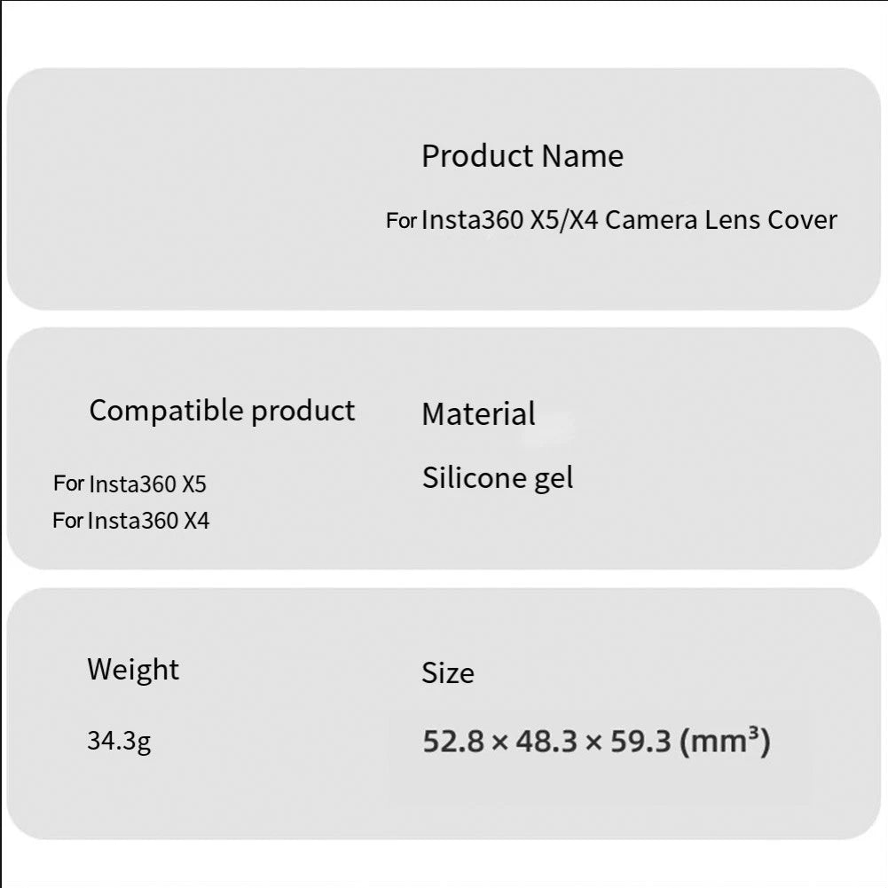 Premium Silicone Cover for Insta360 X5 Lens