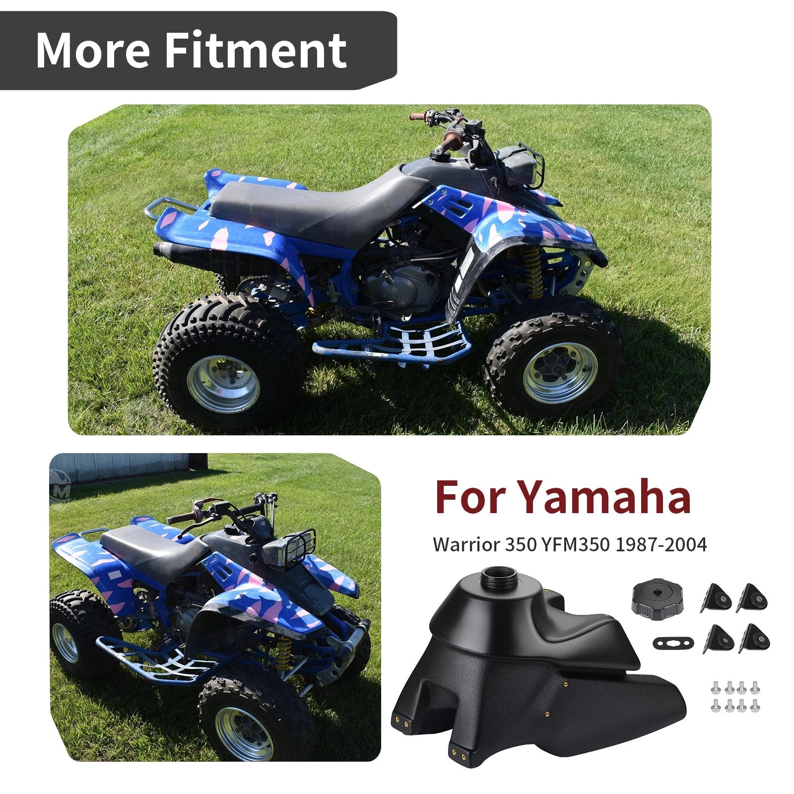 Fuel Gas Petrol Tank w/ Cap for Yamaha Warrior YFM 350 (1987–2004) 1UY-24110-01-00