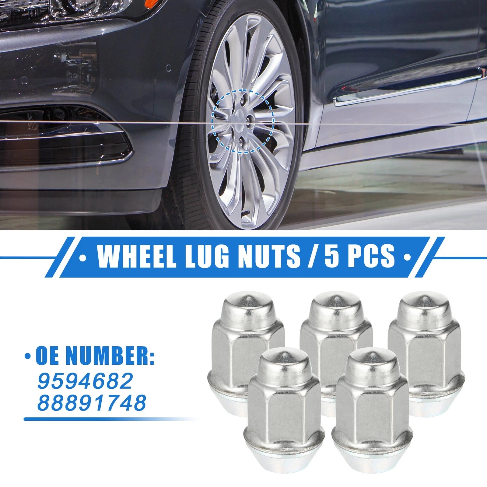 Wheel Lug Nuts Front Rear Replacement Set for Chevrolet Malibu Impala (2004–2019)